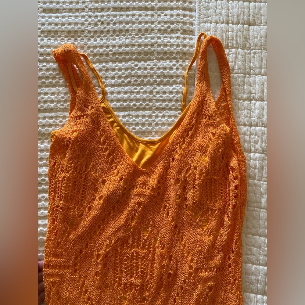 NWT Orange crochet maxi dress